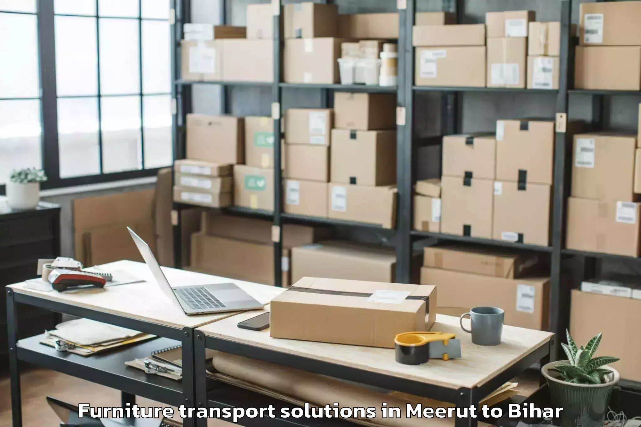 Trusted Meerut to Gora Bauram Furniture Transport Solutions